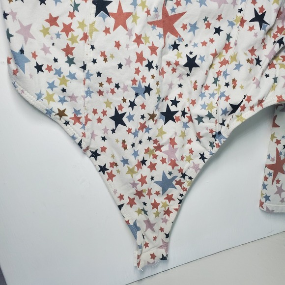 Intimately Free People Star Print Button Front Bodysuit Long Sleeve Top - Picture 11 of 12